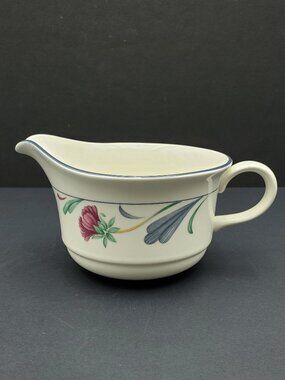 Lenox Poppies on Blue Open Sauce Boat Chinastone Gravy Boat Large Creamer